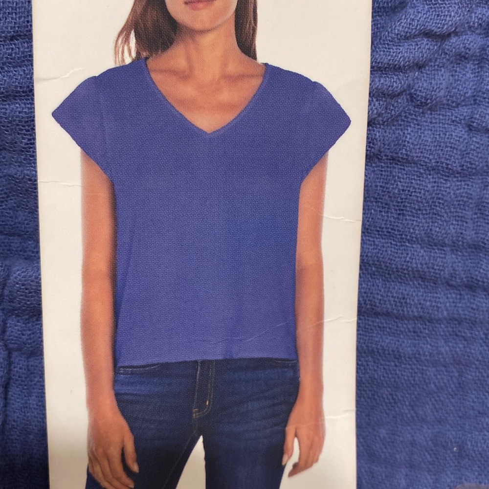 Blue gauze top